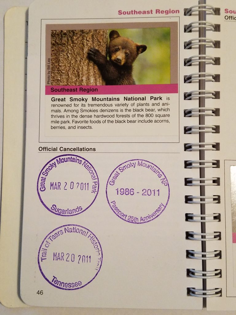 Great Smoky Mountains National Park Cancellation Stamps