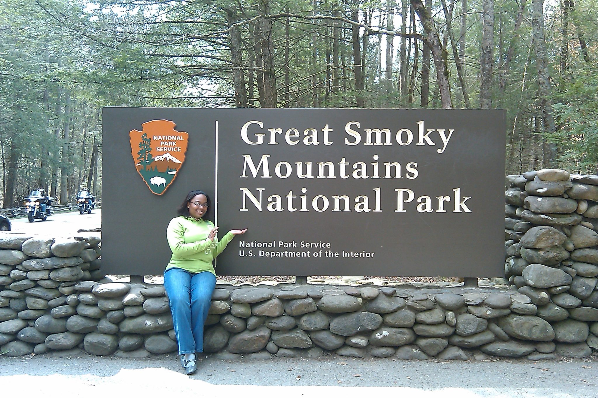 Great Smoky Mountains National Park at the Sign