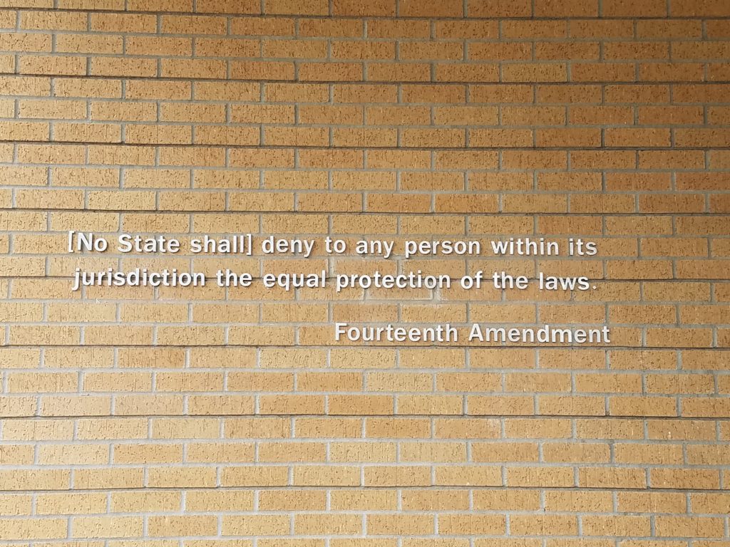 "[No State shall] deny to any person within its jurisdiction the equal protection of the laws." You get to reflect on these words as you enter the Little Rock High School Visitor Center. #FindYourPark #LittleRock #Arkansas #ParkTripsAndMore