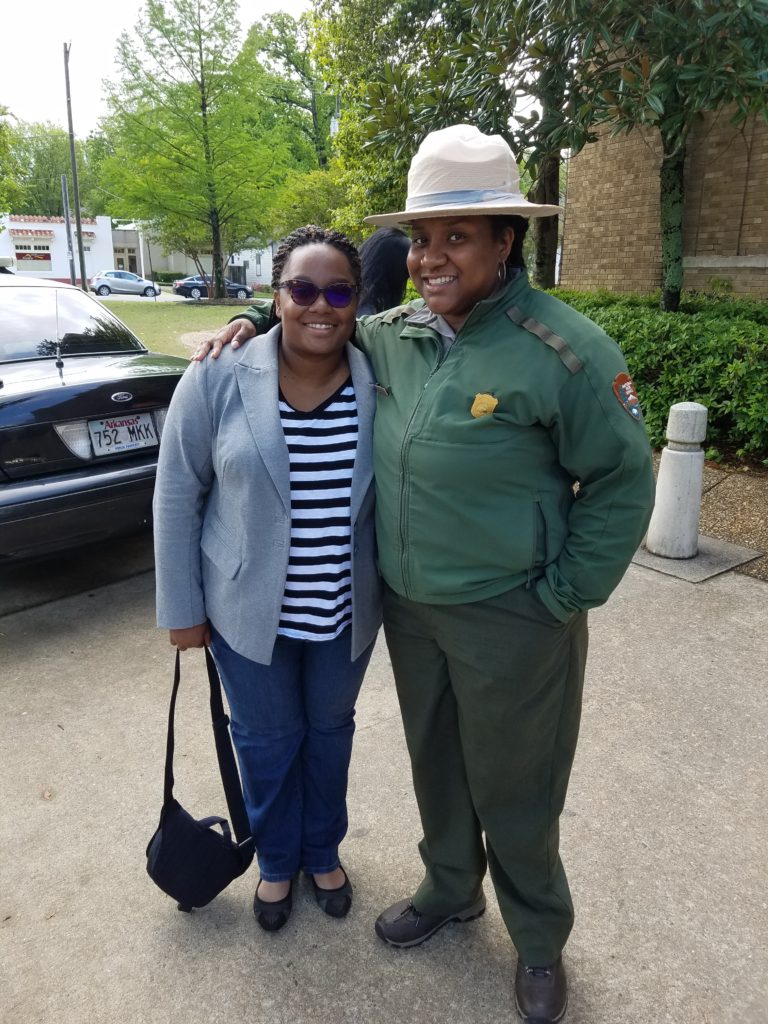 All that I can say is that Park Rangers ROCK!!! I loved the tour that was given at Little Rock Central High School, and our Ranger and guide agreed to take a picture with me :-) #FindYourPark #ParkTripsAndMore #LittleRock
