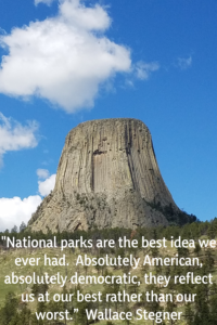 Devil's Tower National Monument with Quote for Government Shutdown