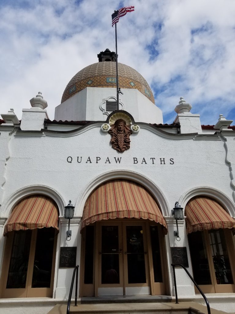 Quapaw Bathhouse is a great place to bathe in the natural hot spring water when you visit Hot Springs National Park in Arkansas.