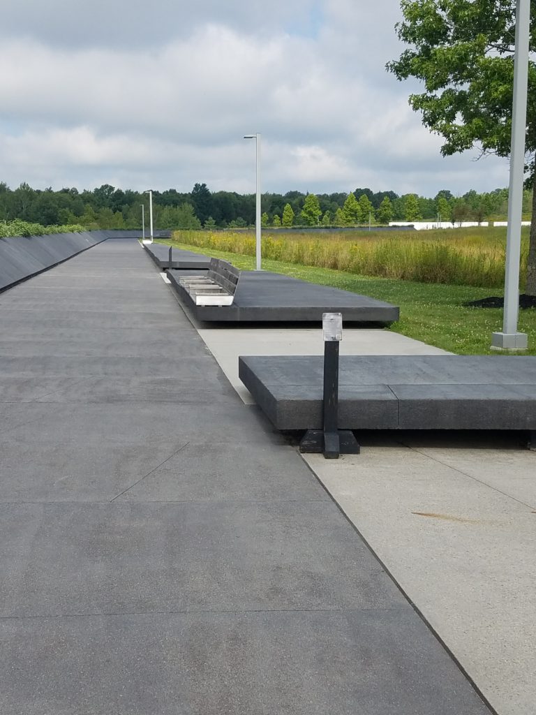 Walking along the Memorial Plaza at Flight 93 National Memorial.
