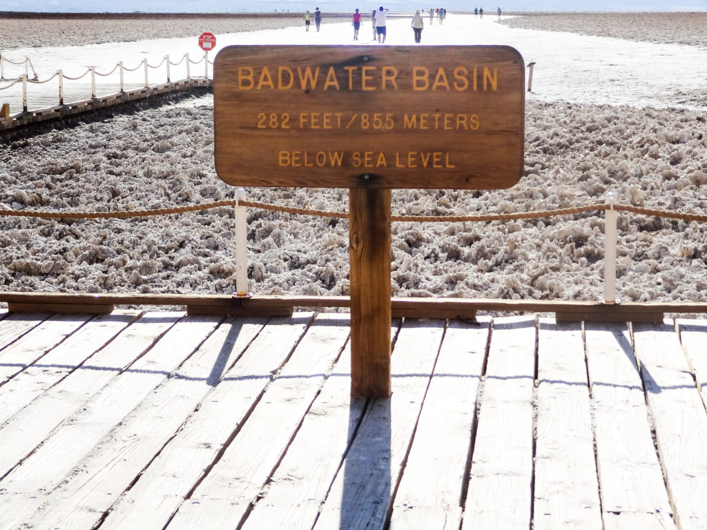 Badwater Basin elevation sign