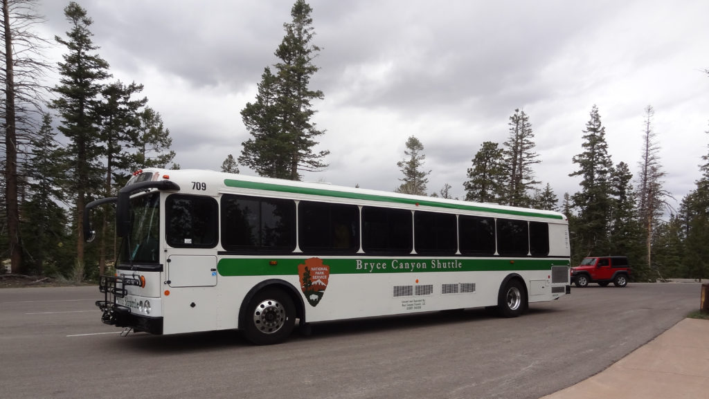 Rainbow point shuttle in Bryce Canyon National Park.