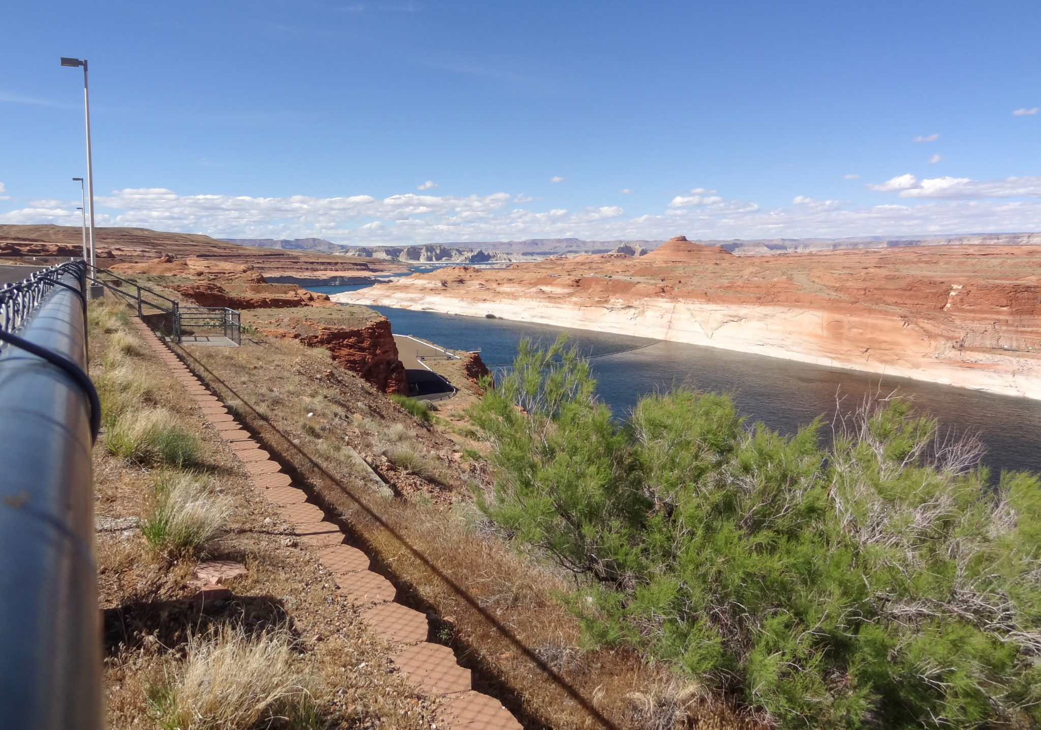 A view behind the Glen Canyon Dam which is adjacent to the Carl Hayden Visitor Center.