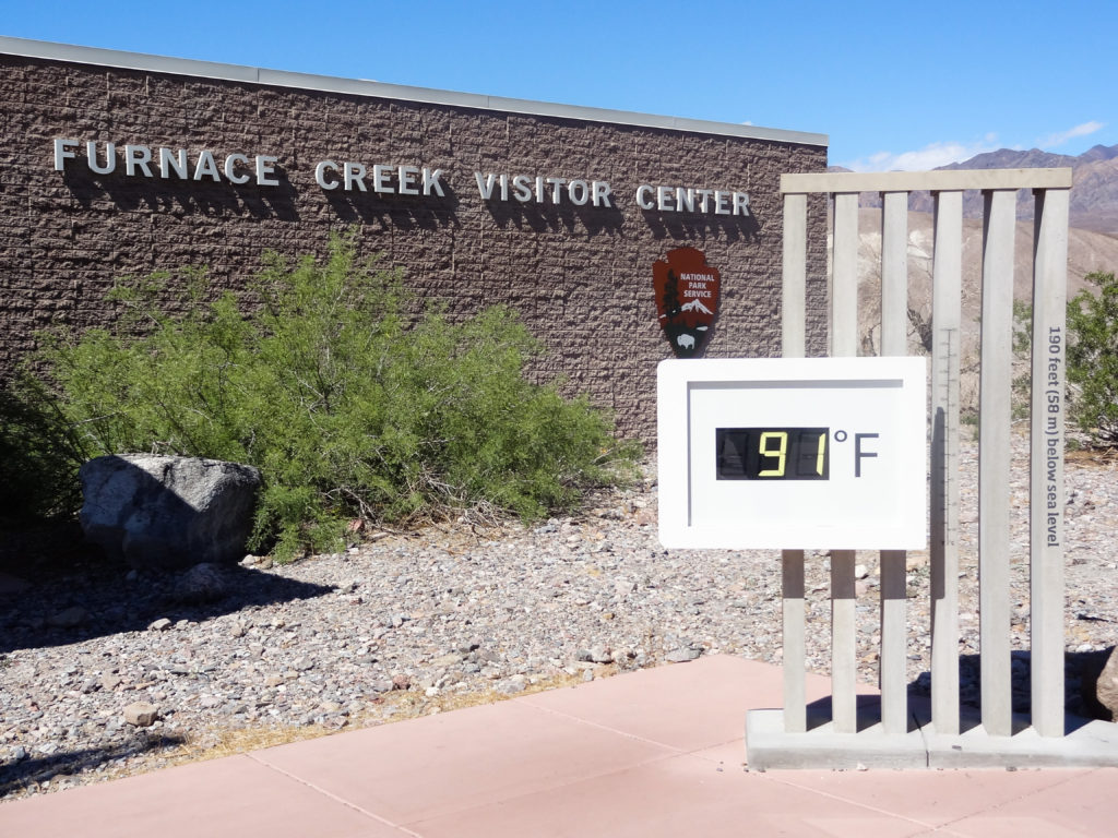 Death Valley Furnace Creek Visitor Center Temperature