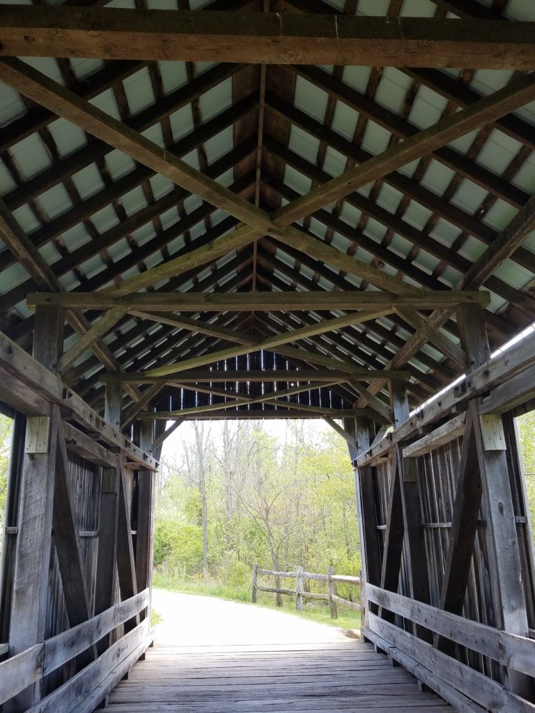 A view of the Blackburn Covered Bridge at Slate Run Metro Park in Canal Winchester, Ohio.